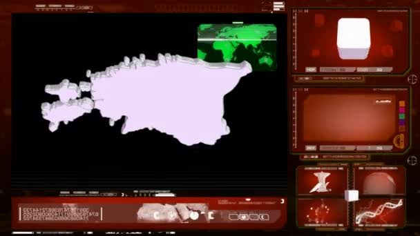 Estonia - computer monitor - red — Stock Video
