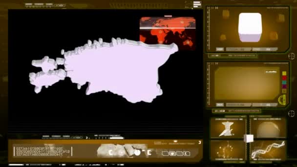 Estonsko - počítačový monitor - žlutá — Stock video