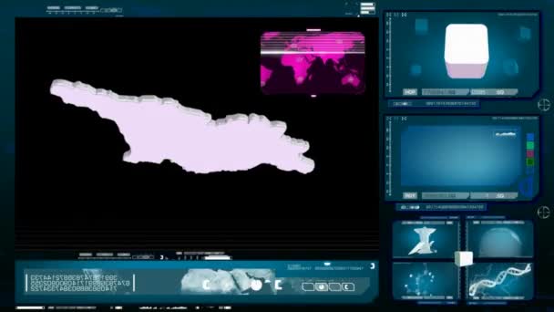 Geórgia - monitor de computador - azul — Vídeo de Stock