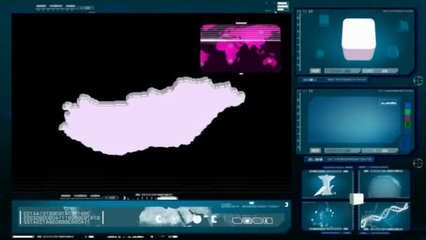 Macaristan - bilgisayar monitörü - mavi — Stok video