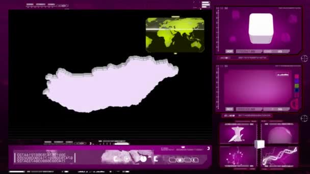 Węgry - monitor komputerowy - różowy — Wideo stockowe