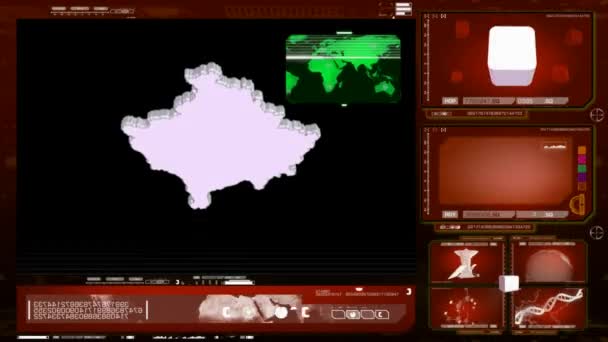 科索沃-电脑显示器-红色 — 图库视频影像