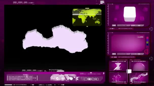 Letonia - monitor de ordenador - rosa — Vídeo de stock
