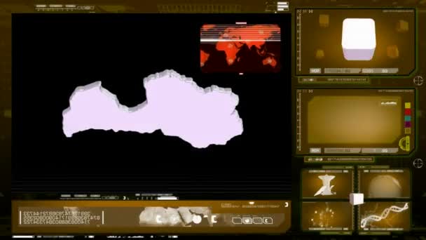 拉脱维亚-电脑显示器-黄色 — 图库视频影像
