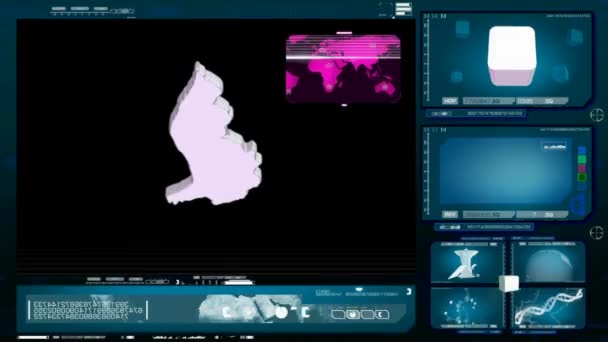 リヒテンシュタイン - コンピューター モニター - ブルー — ストック動画
