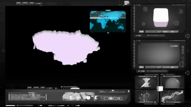 Litva - počítačový monitor - černá — Stock video
