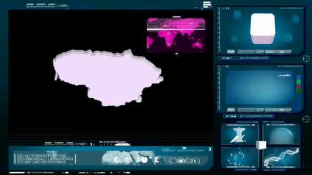 Литва - монітор комп'ютера - синій 00 — стокове відео