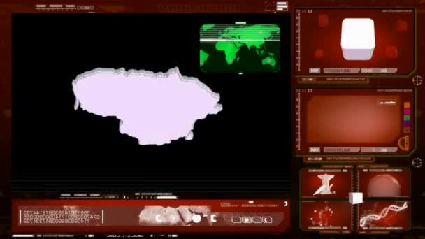 Litauen - Computermonitor - rot 00 — Stockvideo