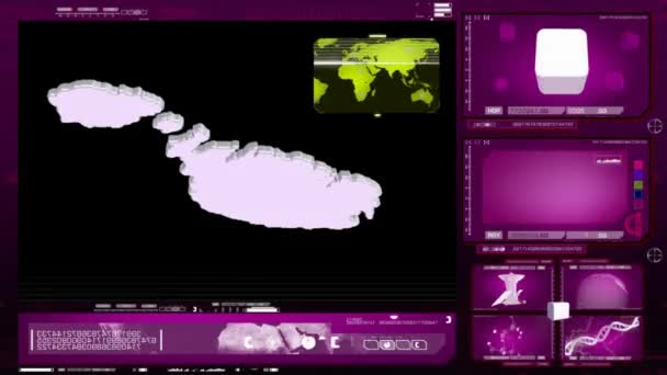 马耳他-电脑显示器-粉红色 00 — 图库视频影像
