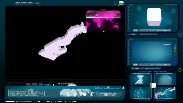 モナコ - コンピューターのモニター - 青 00 — ストック動画