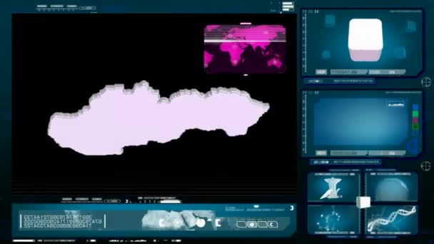 斯洛伐克-电脑显示器-蓝色 00 — 图库视频影像