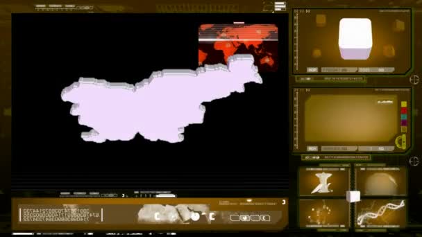 Slovenien - datorskärm - gul — Stockvideo