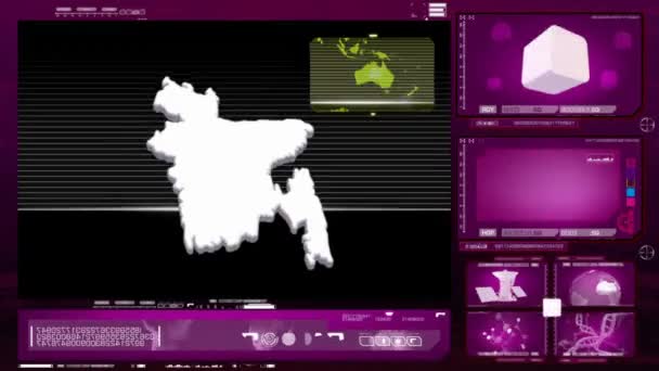 Bangladesh - monitor de computador - rosa — Vídeo de Stock