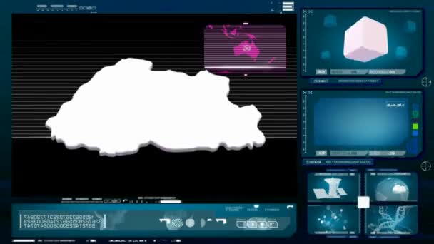 Bhutan - computermonitor - blauw — Stockvideo