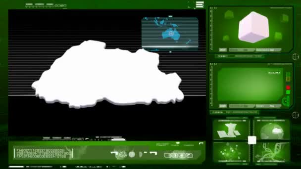 Bhutan - computermonitor - groen — Stockvideo