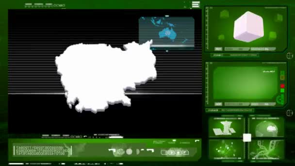 Камбоджа - компьютерный монитор - зеленый 00 — стоковое видео