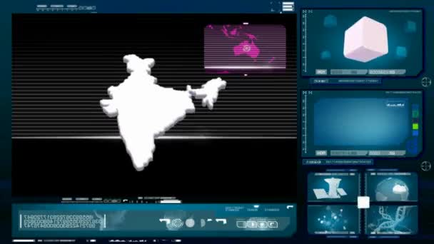Indien - datorskärm - blå 00 — Stockvideo