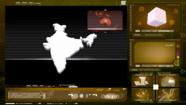 India - monitor de ordenador - amarillo 00 — Vídeo de stock