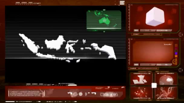 印度尼西亚-电脑显示器-红 0 — 图库视频影像