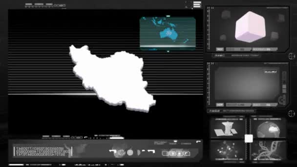 Iran - monitor komputerowy - czarny 00 — Wideo stockowe