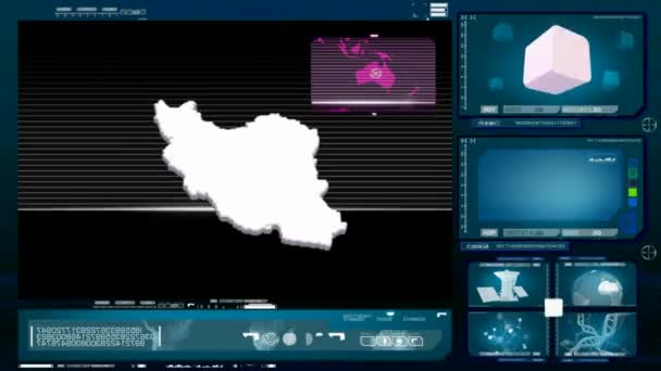 Iran - datorskärm - blå 00 — Stockvideo