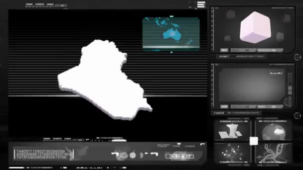 Irak - monitor komputerowy - czarny 00 — Wideo stockowe