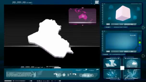 伊拉克-电脑显示器-蓝色 00 — 图库视频影像