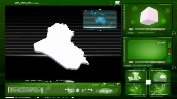 Irak - computermonitor - groene 00 — Stockvideo