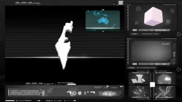 Израиль - монитор компьютера - черный 00 — стоковое видео