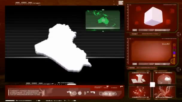Iraq - computer monitor - red 00 — Stock Video