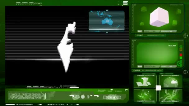 Israel - monitor de computador - verde 00 — Vídeo de Stock