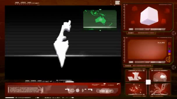 イスラエル - コンピューター モニター - 赤 0 — ストック動画