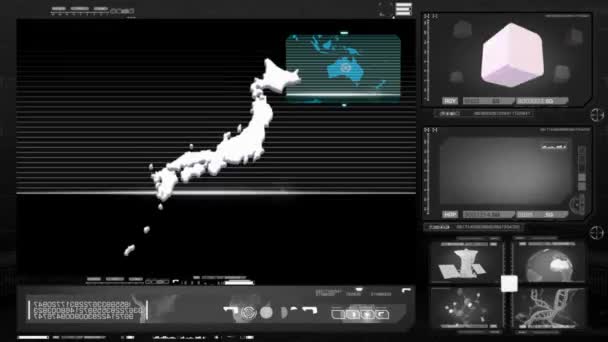 Japan - computermonitor - zwart — Stockvideo