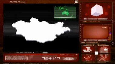 Moğolistan - bilgisayar monitörü - kırmızı