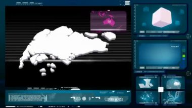 Singapur - bilgisayar monitörü - mavi