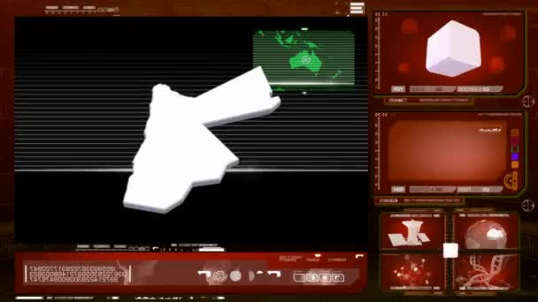 Jordânia - monitor de computador - vermelho 0 — Vídeo de Stock