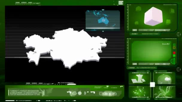 Cazaquistão - monitor de computador -verde — Vídeo de Stock
