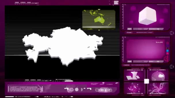 Kazachstán - počítačový monitor - růžová — Stock video
