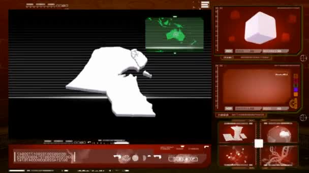 Kuvait - számítógép-monitor - piros 0 — Stock videók