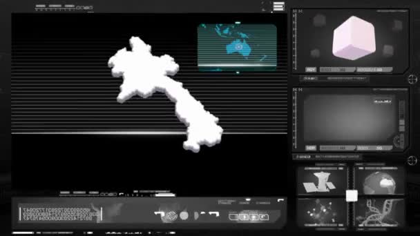 ラオス - コンピューター モニター - ブラック 0 — ストック動画