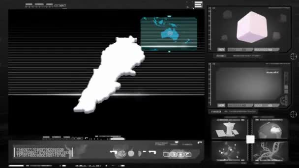 Lübnan - bilgisayar monitörü - siyah — Stok video