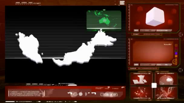 Malásia monitor de computador vermelho — Vídeo de Stock