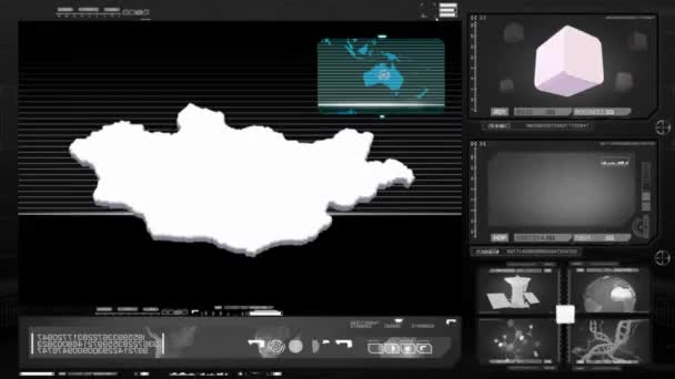 Mongólia - monitor de computador - preto — Vídeo de Stock