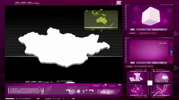 Монголия - монитор компьютера - розовый — стоковое видео