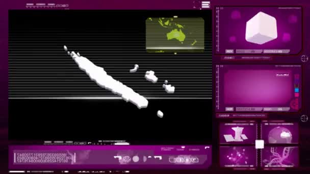 Nieuw-Caledonië - computermonitor - roze — Stockvideo
