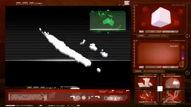 Ew caledonia - monitor de computador - vermelho 0 — Vídeo de Stock