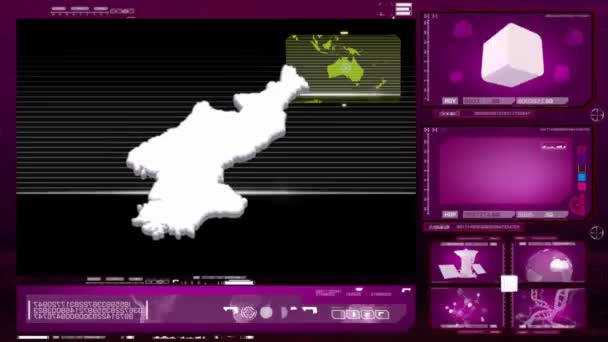 North Korea - computer monitor - pink — Stock Video