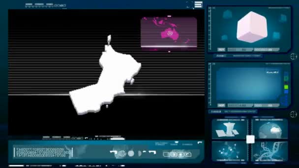 Omán - počítačový monitor - modrá — Stock video