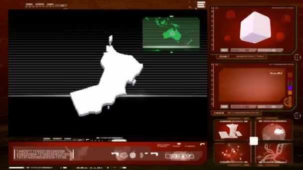 Omán - počítačový monitor - červená — Stock video