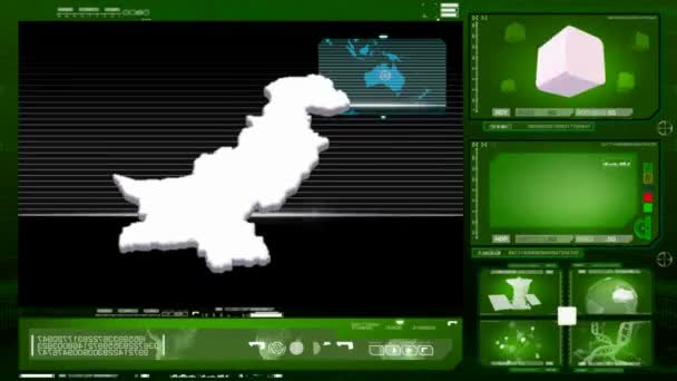 ปากีสถาน - จอคอมพิวเตอร์ - สีเขียว — วีดีโอสต็อก